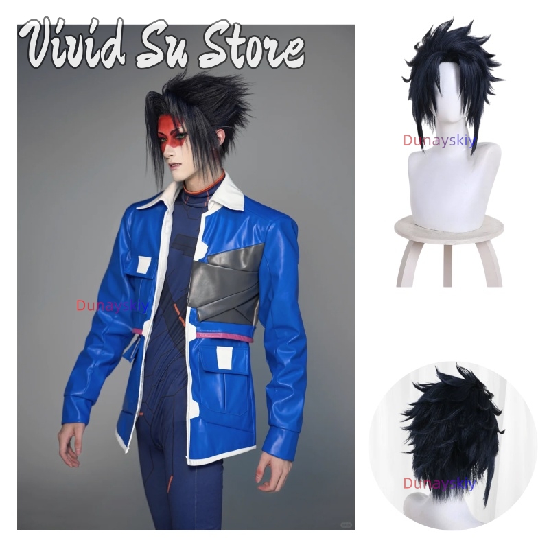 Anime 2 D Cosplay Wig Short Da - Anime Cosplay Blue Hair ulasan dan harga