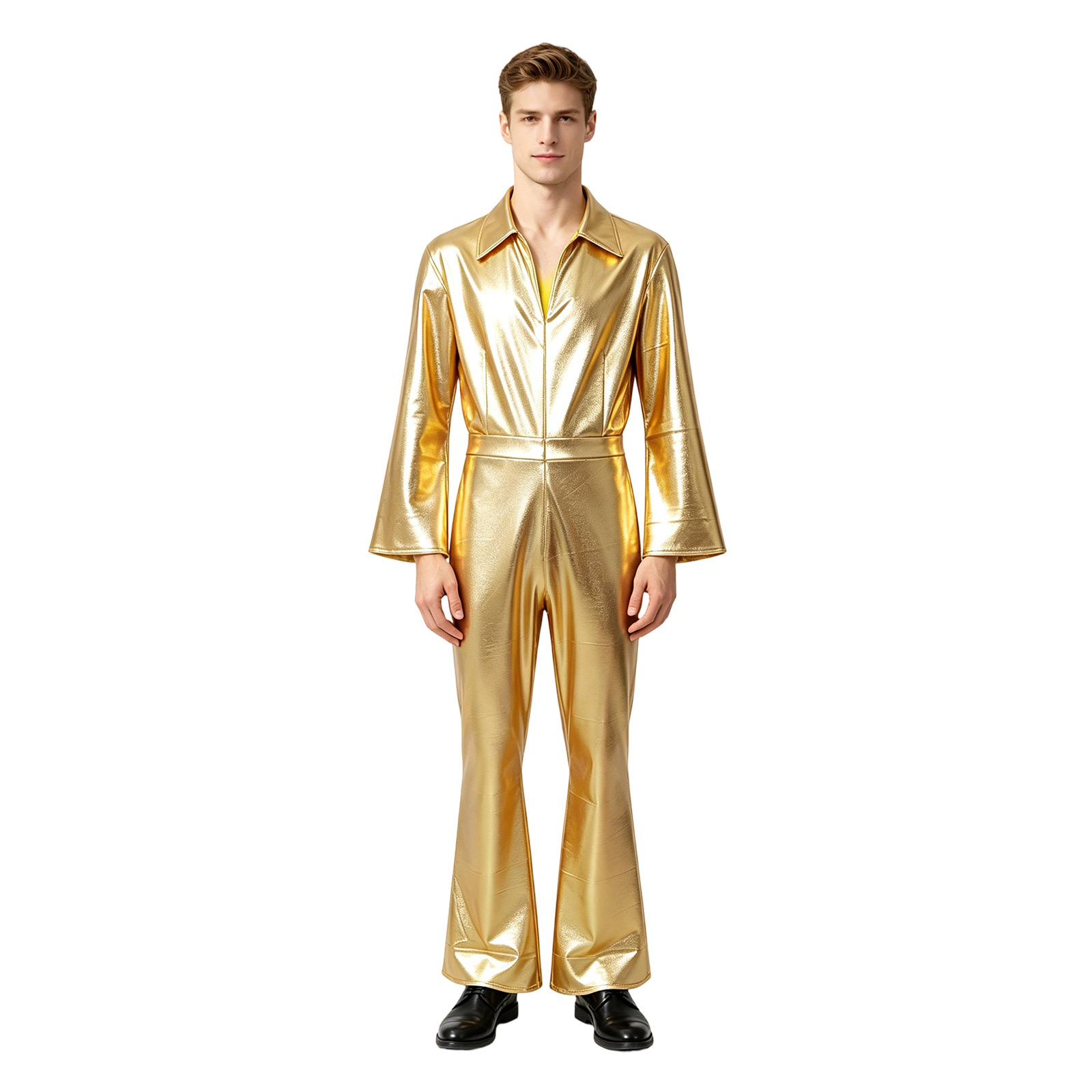 Gold Metallic Shiny Jumpsuit H - Anime Cosplay Jumpsuit ulasan dan harga